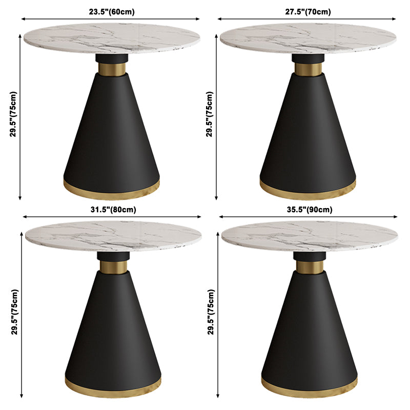 Metaal traditionele luxe ronde binnen tafel gesinterde stenen tafel met voetstukbasis