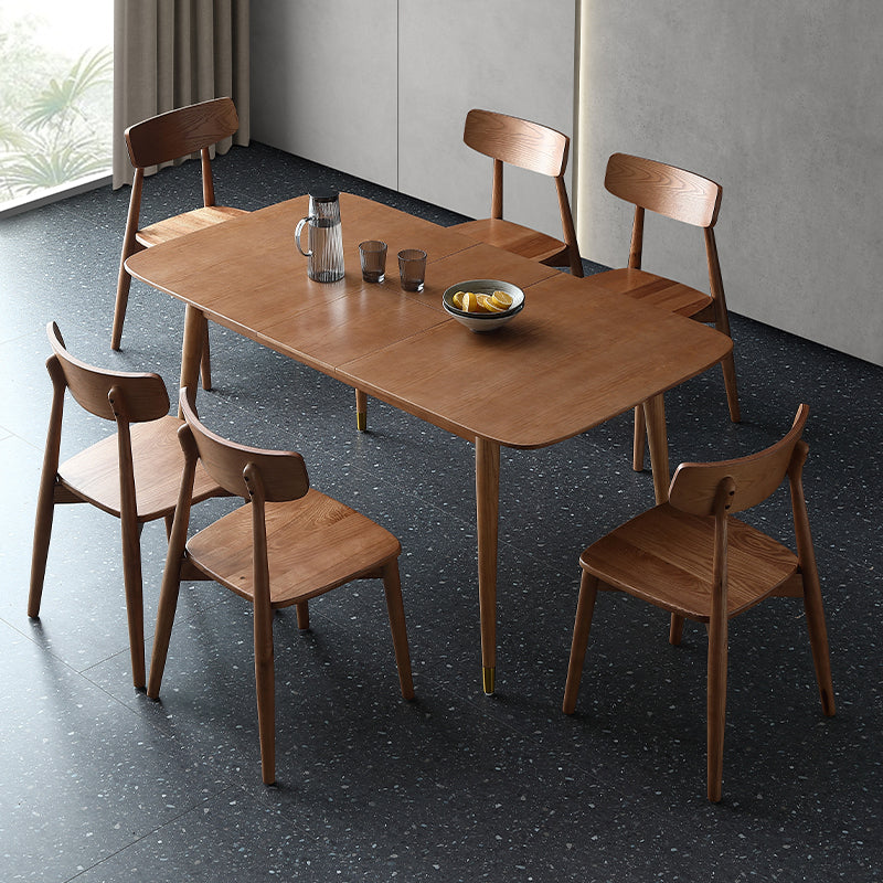 Mesa extensible de madera de fresno para restaurante, mesa de comedor rectangular con 4 patas