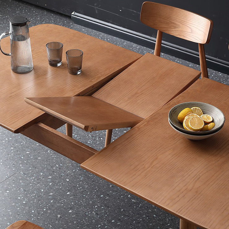 Mesa extensible de madera de fresno para restaurante, mesa de comedor rectangular con 4 patas