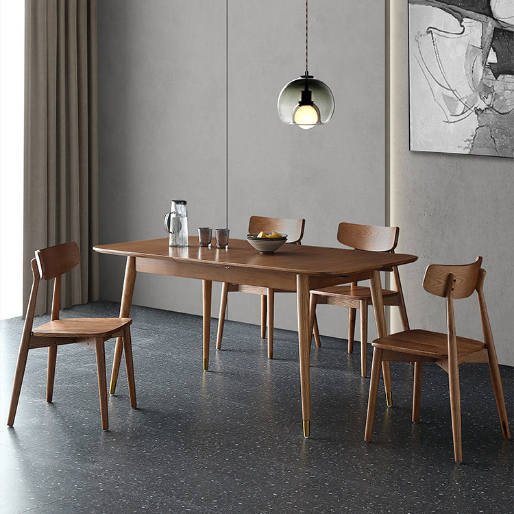 Mesa extensible de madera de fresno para restaurante, mesa de comedor rectangular con 4 patas