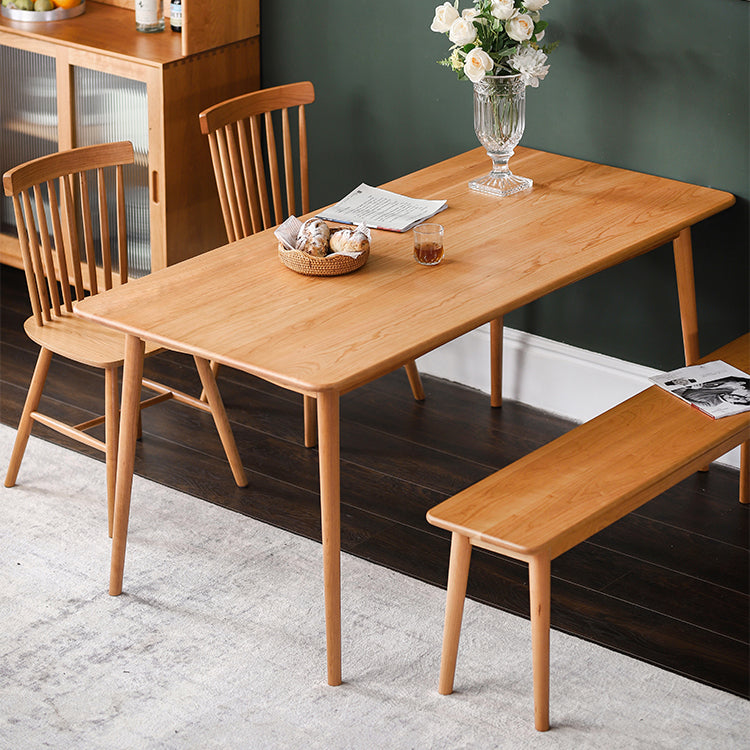 Vaste houten rechthoek eettafel in de natuur eigentijdse keuken houten tafel met 4 poten