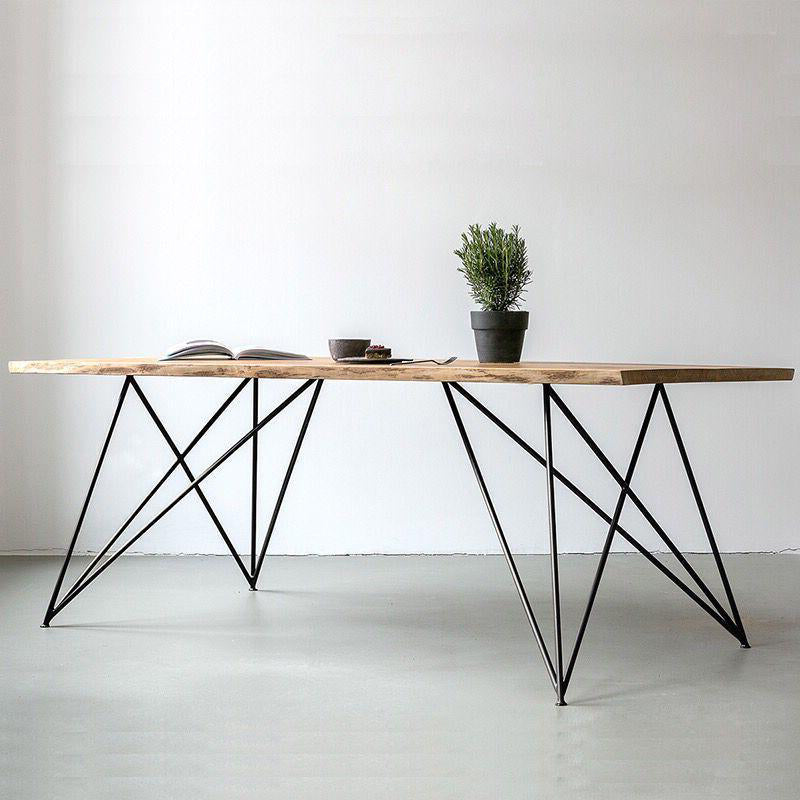 Mesa de comedor de color rectángulo de madera Mesa de madera maciza con 4 patas