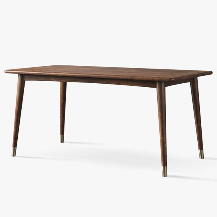 Rectangle Ash Wood Table in Walnut Luxury Dining Table with 4 Legs for Restaurant