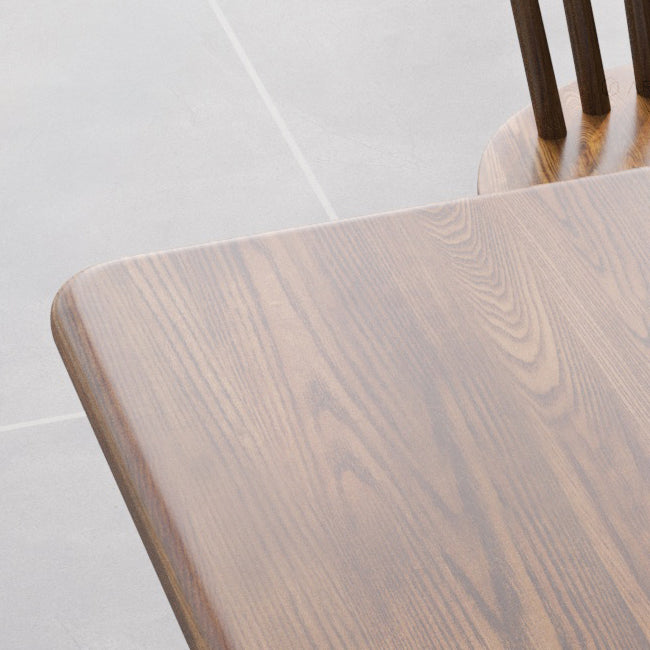 Rectangle Ash Wood Table in Walnut Luxury Dining Table with 4 Legs for Restaurant