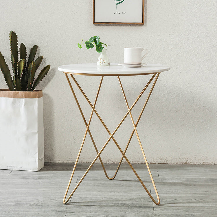 Traditional Luxury Stone Dinette Table Round Tripod Base Dining Table for Home