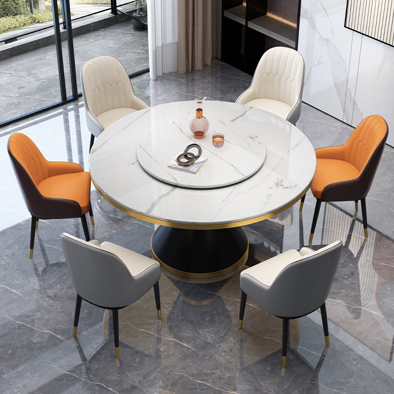 Glam Gesinterde Steen Ronde Vorm Eettafel Keuken Standaard Eettafel met Voetstuk
