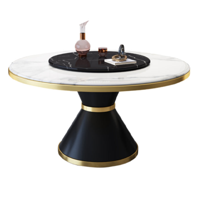 Glam Gesinterde Steen Ronde Vorm Eettafel Keuken Standaard Eettafel met Voetstuk