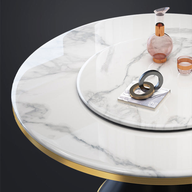 Glam Gesinterde Steen Ronde Vorm Eettafel Keuken Standaard Eettafel met Voetstuk