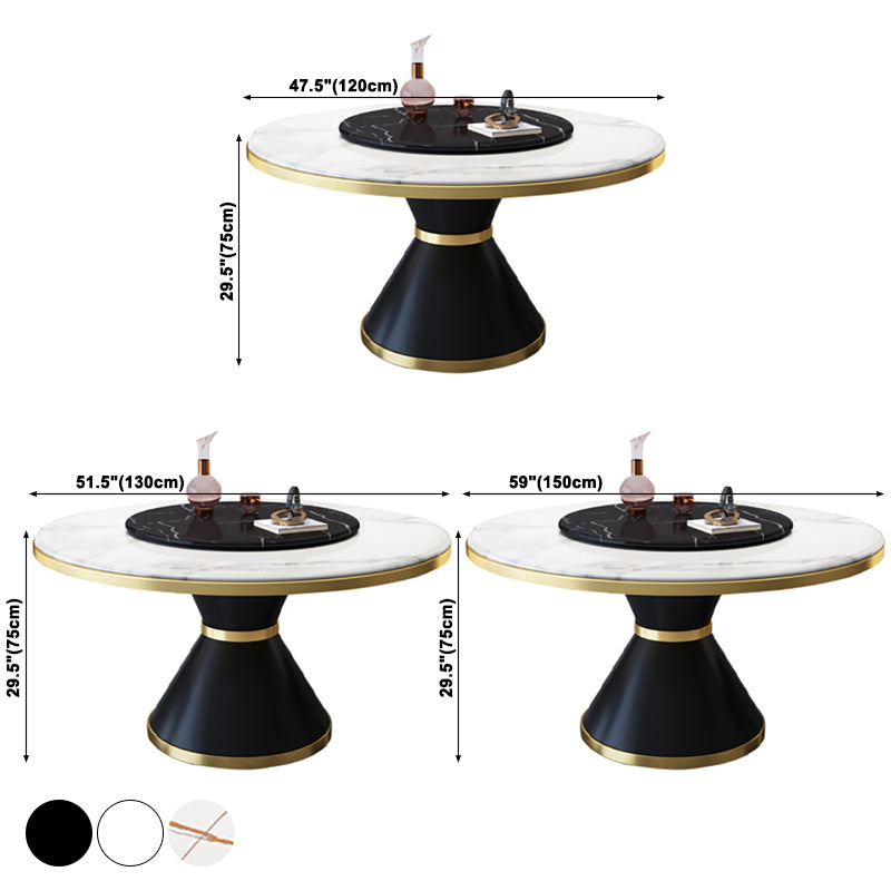 Glam Gesinterde Steen Ronde Vorm Eettafel Keuken Standaard Eettafel met Voetstuk