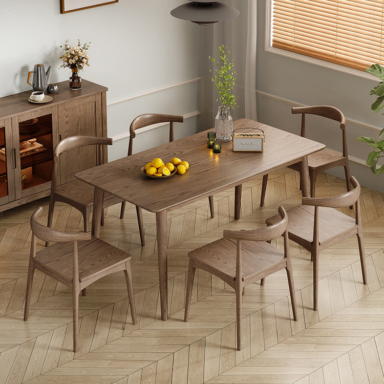 Tavolo da pranzo moderno di rettangolo di legno di cenere in noce con 4 gambe per il ristorante
