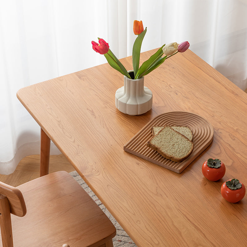 Table de salle à manger moderne de table en bois de cerisier de rectangle avec 4 jambes pour le restaurant