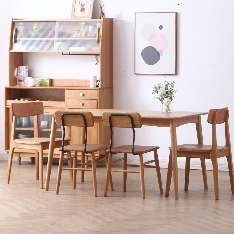 Table de salle à manger moderne de table en bois de cerisier de rectangle avec 4 jambes pour le restaurant