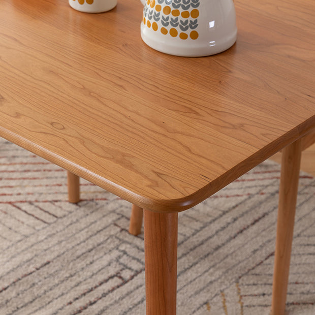 Table de salle à manger moderne de table en bois de cerisier de rectangle avec 4 jambes pour le restaurant