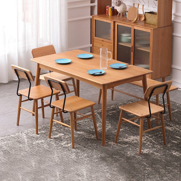 Table de salle à manger moderne de table en bois de cerisier de rectangle avec 4 jambes pour le restaurant