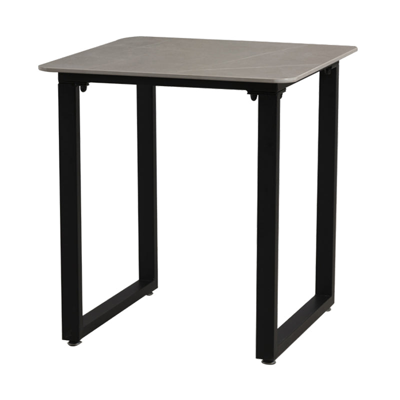 Industrieller Stil grauer gesinterter Stein Esstisch Metallic Basis Rechteck und quadratischer Tisch für Zuhause