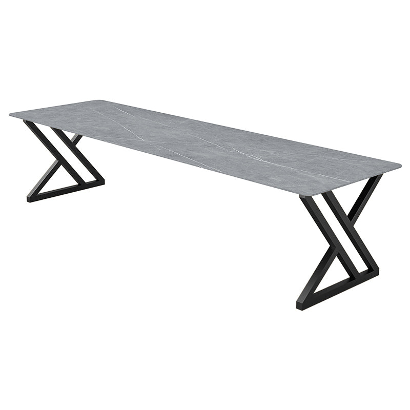 Mesa de comedor rectangular mesa de cena de piedra industrial mesa de cocina para interiores