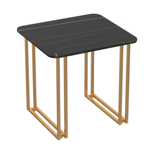 Industrial Sintered Stone Dinner Room Kitchen Table Black Table with Gold Frame for Dining Room
