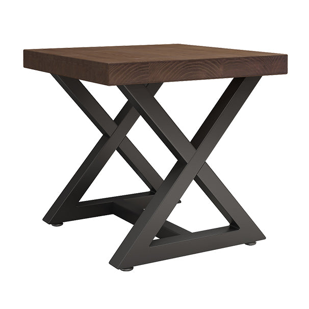 Industrial Square Dining Table Pine Solid Wood Table with Trestle Base