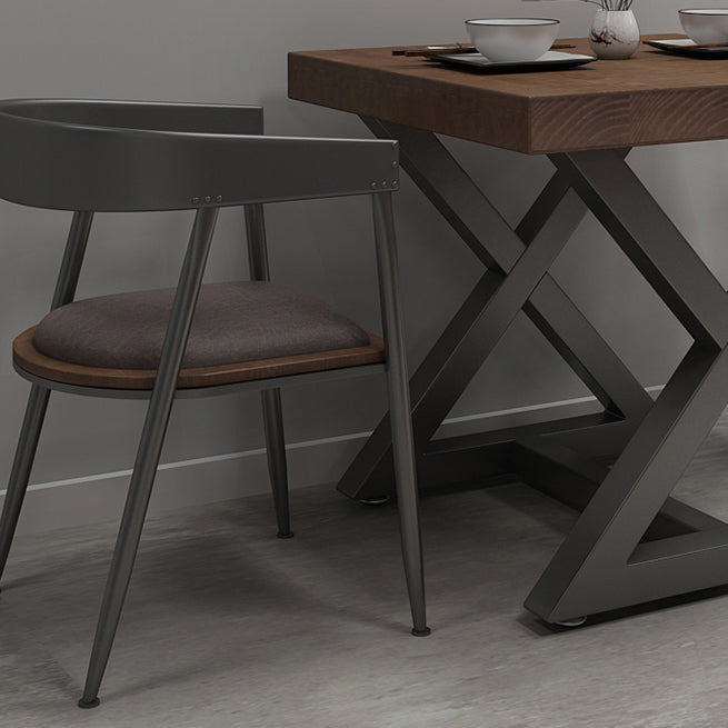 Industrial Square Dining Table Pine Solid Wood Table with Trestle Base