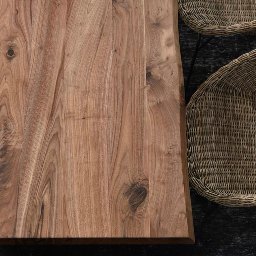 Solid Wood Brown Tone Dining Table Glam Style Double Pedestal Table for Dining Room