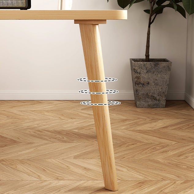 Table à manger en bois massif rectangle Table en bois de caoutchouc moderne dans la nature avec 4 jambes