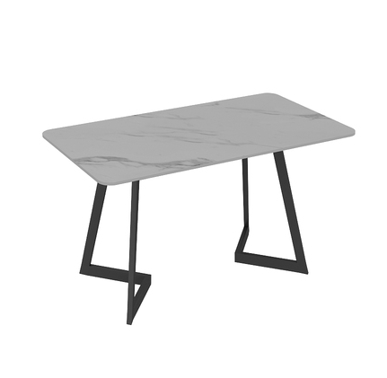Industrieel gesinterde stenen eetkamer keukentafel rechthoekige tafel met metalen basis