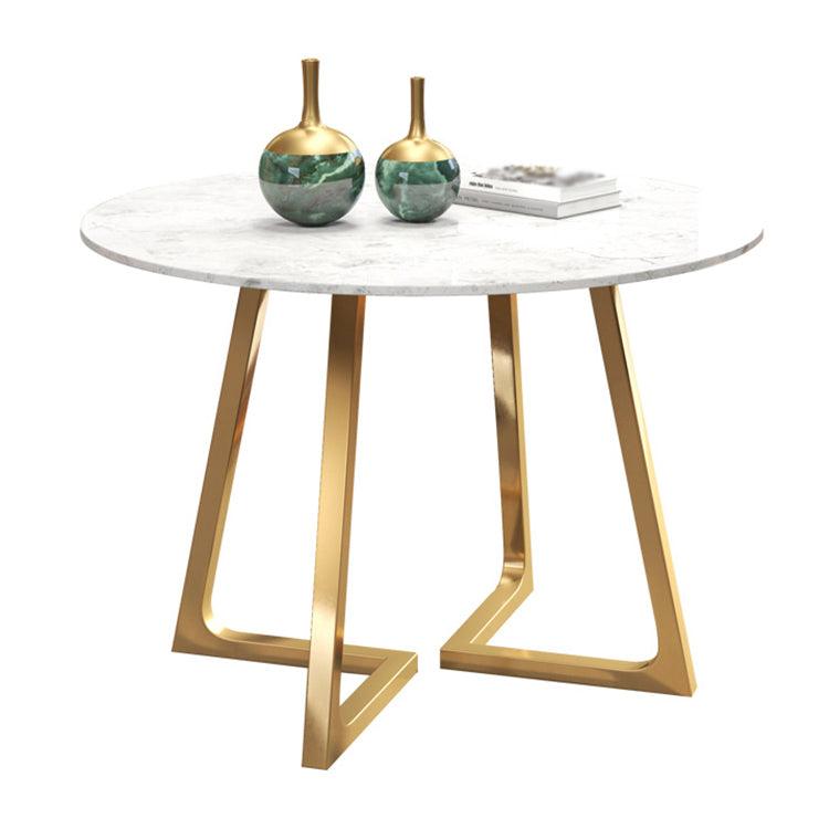 Tavolo da pranzo in pietra sinterizzato glam tavolo da pranzo da cucina standard con doppia base di piedistallo