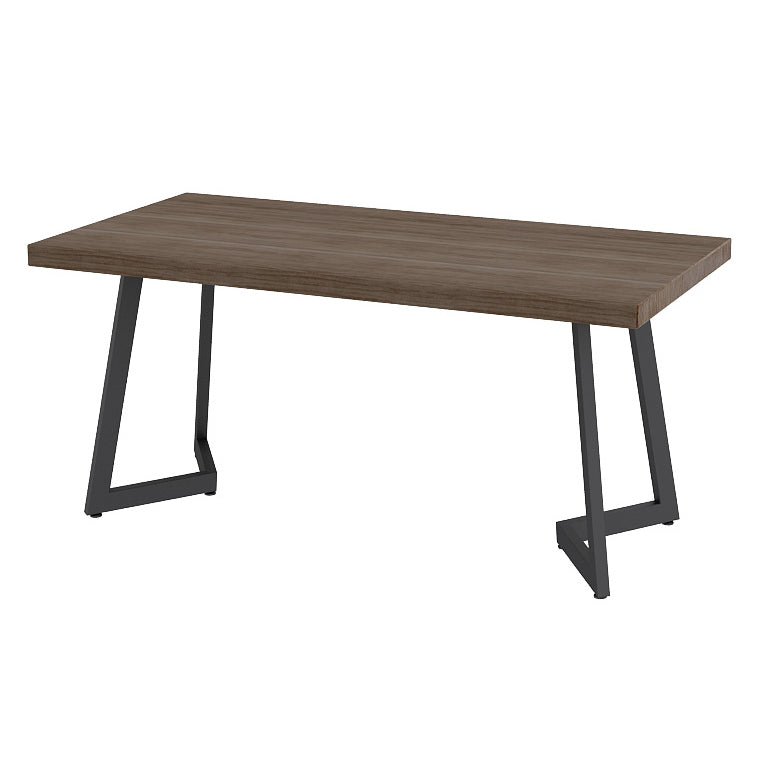 Cena de piedra sinterizada de estilo industrial mesa de cocina mesa marrón con marco negro