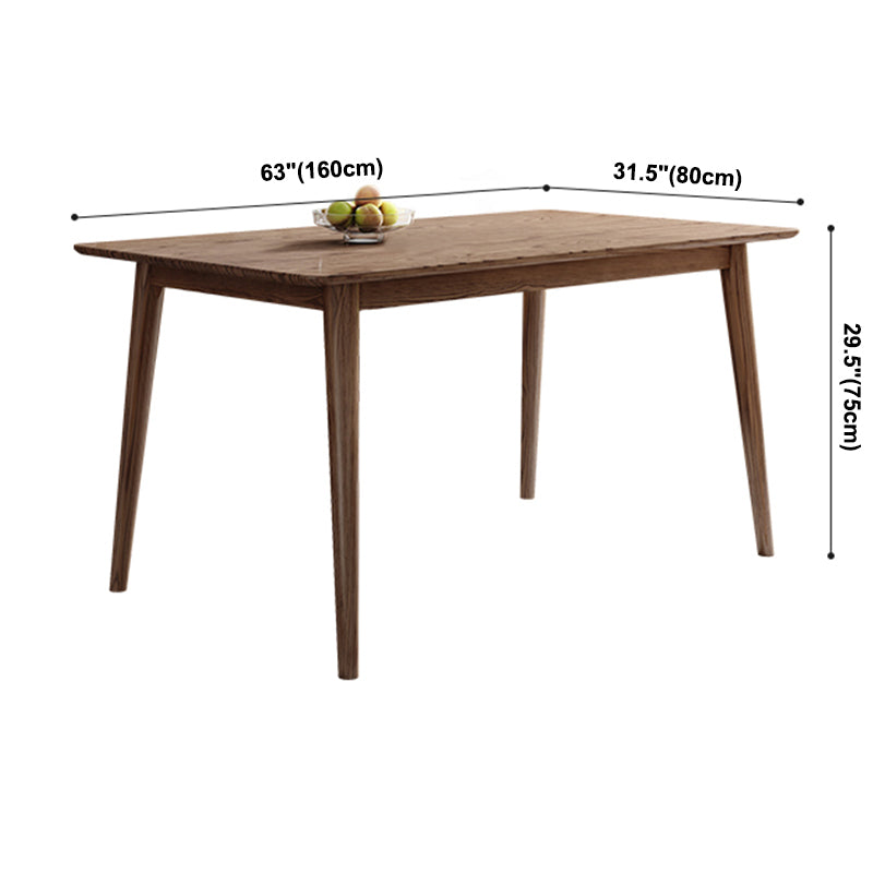 Legno rettangolo in tavolo da pranzo marrone Tavolo di cenere moderno con 4 gambe per il ristorante