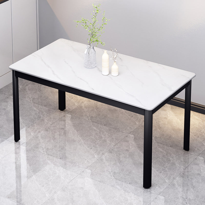 Table à manger en pierre de style industriel Table rectangle de base 4 jambes pour la maison