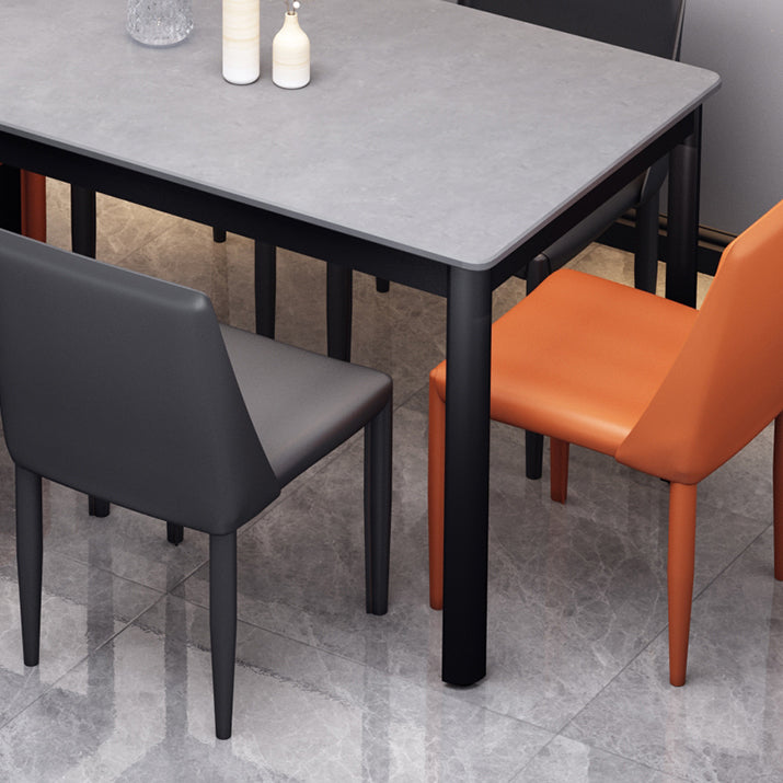 Table à manger en pierre de style industriel Table rectangle de base 4 jambes pour la maison