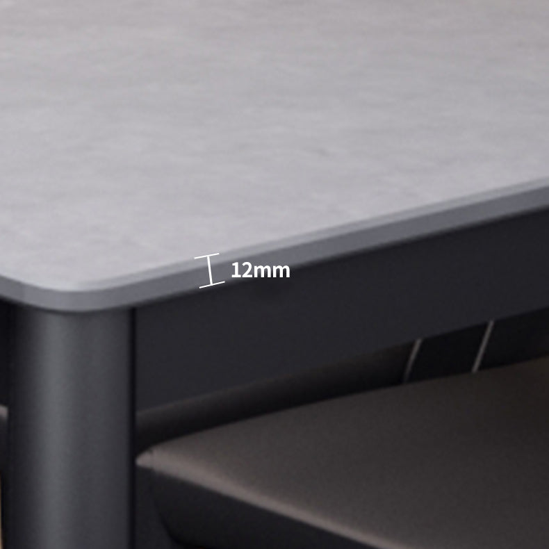 Table à manger en pierre de style industriel Table rectangle de base 4 jambes pour la maison