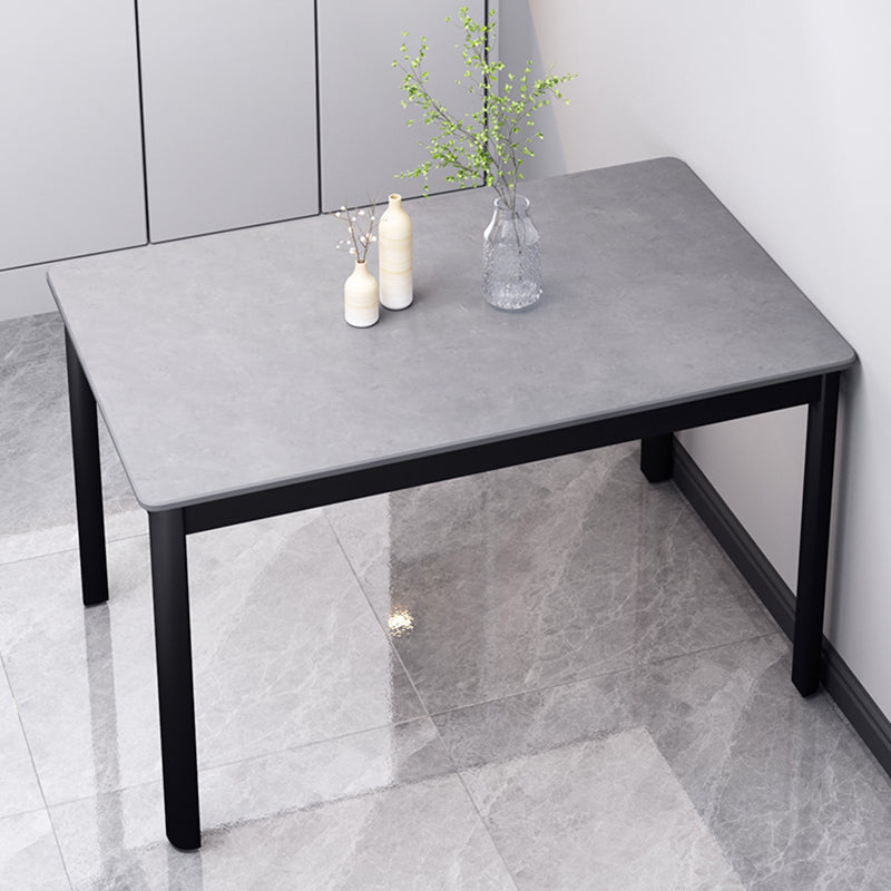 Table à manger en pierre de style industriel Table rectangle de base 4 jambes pour la maison