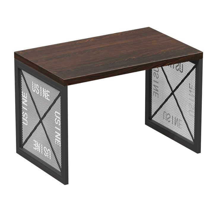 Industrial Style Dining Room Table Black Double Pedestal Table for Home Kitchen Dinner