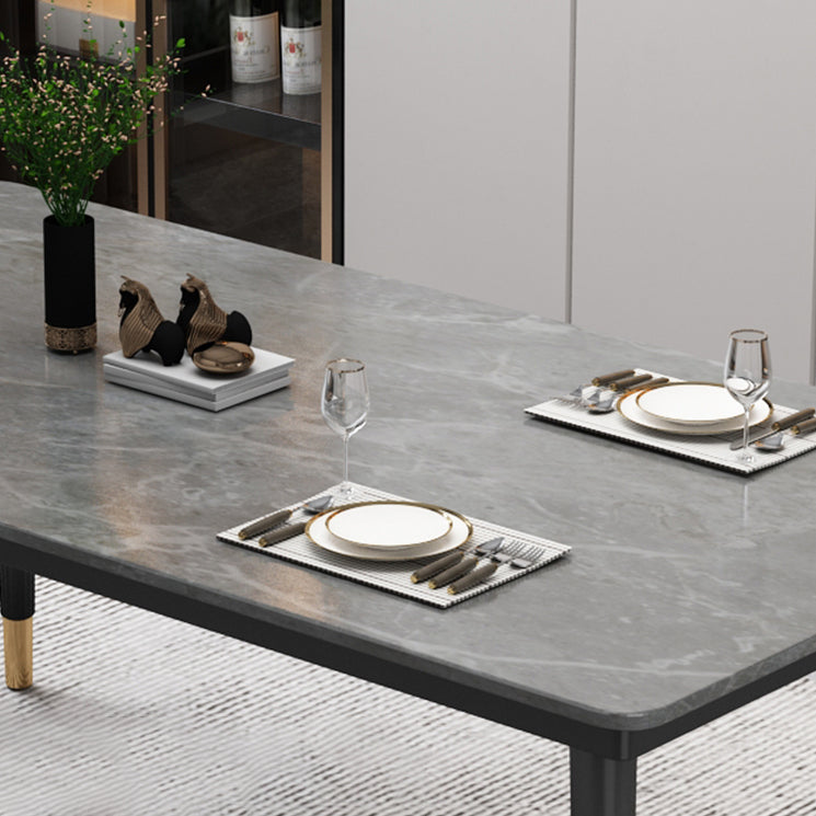 Industrial Style Home Sintered Stone Dining Table Rectangle Shape Table with 4 Legs Base