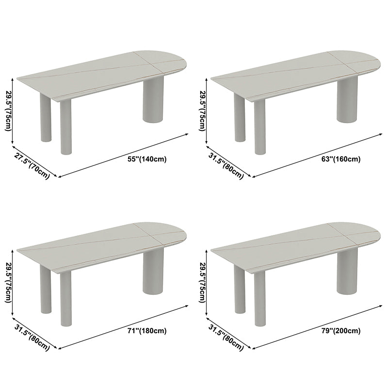 Metal Contemporary Free Form Table Sintered Stone Dining Table for Home