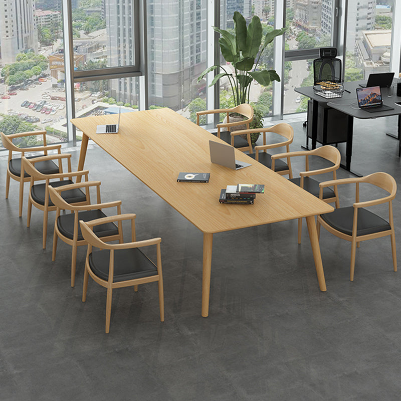 Glam Khaki Solid Wood Dining Table Standard Rectangle Shape Dining Table for Kitchen