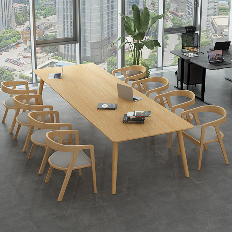 Glam Khaki Solid Wood Dining Table Standard Rectangle Shape Dining Table for Kitchen