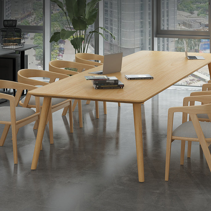 Glam Khaki Solid Wood Dining Table Standard Rectangle Shape Dining Table for Kitchen