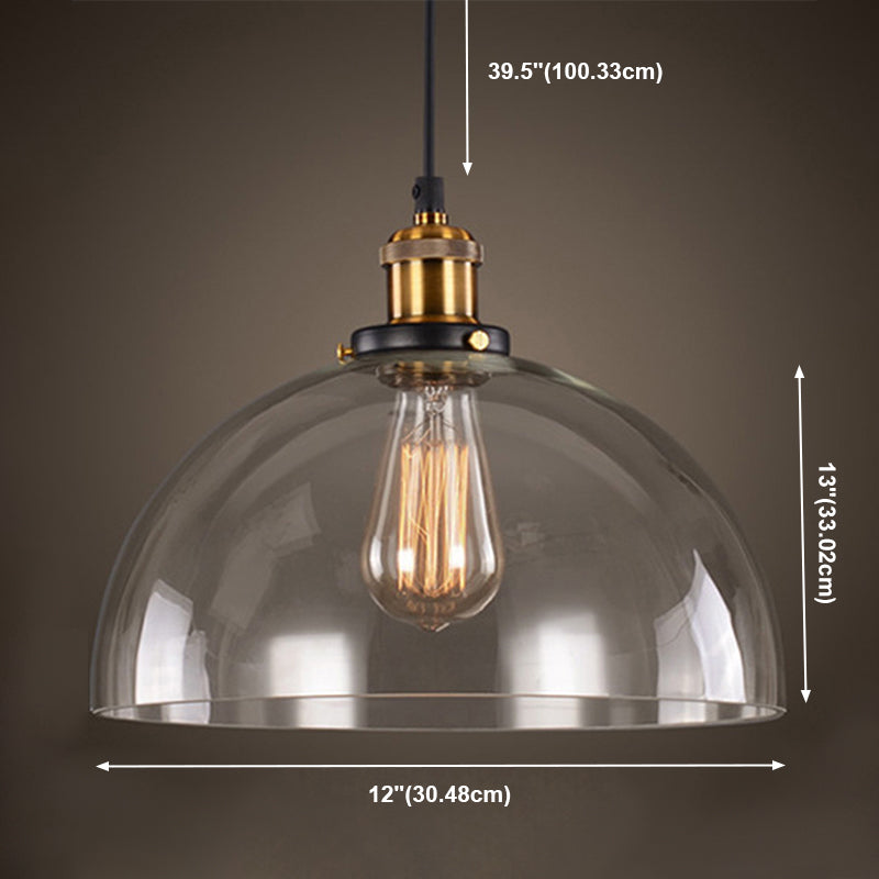 1-Licht-Metall-Top-hängende hängende hängende leichte, klare Glasindustrie-Leuchten