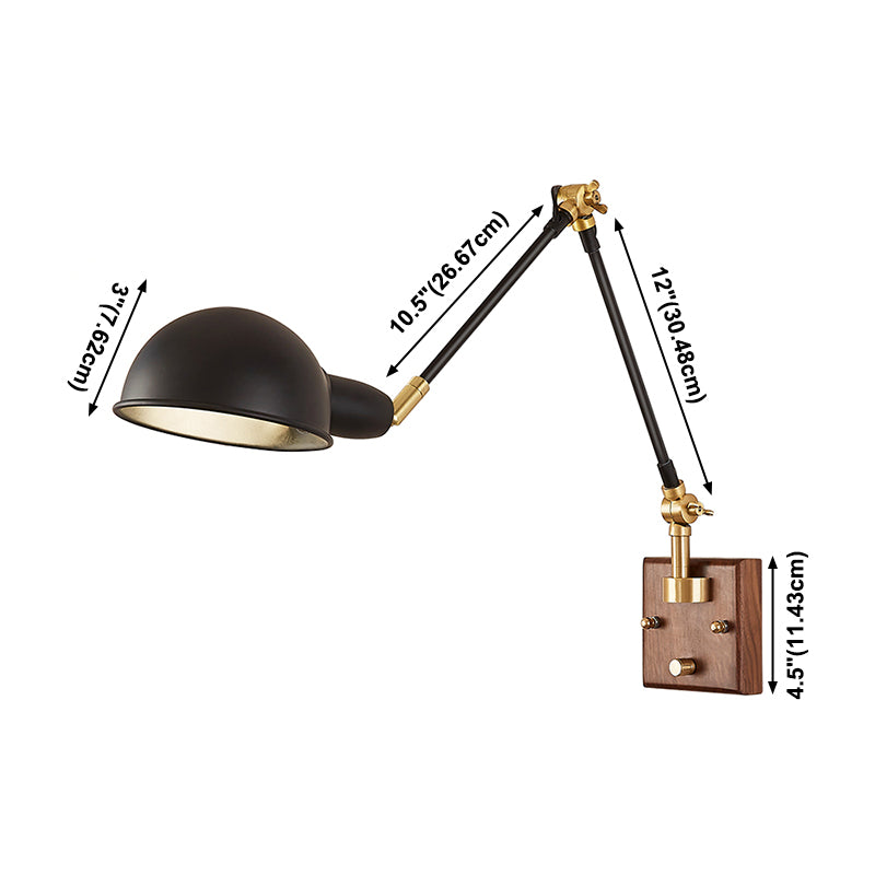 Éclair mural à bras rond à teinte