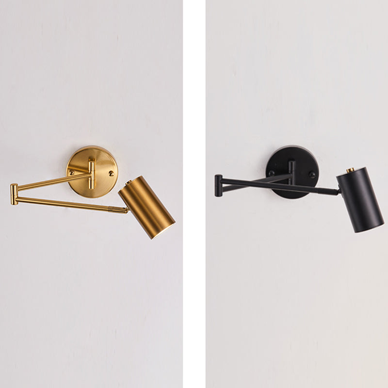 Half Cylinder Shade Swing Arm Wall Lighting Modern Style Metal 1 Light Sconce Lamp