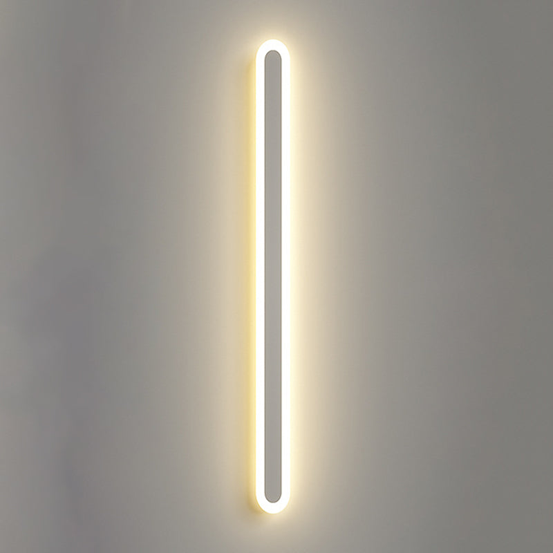 Long Strip Shade Wall Lighting Modern Nordic Style Metal 1 Light Sconce Lamp