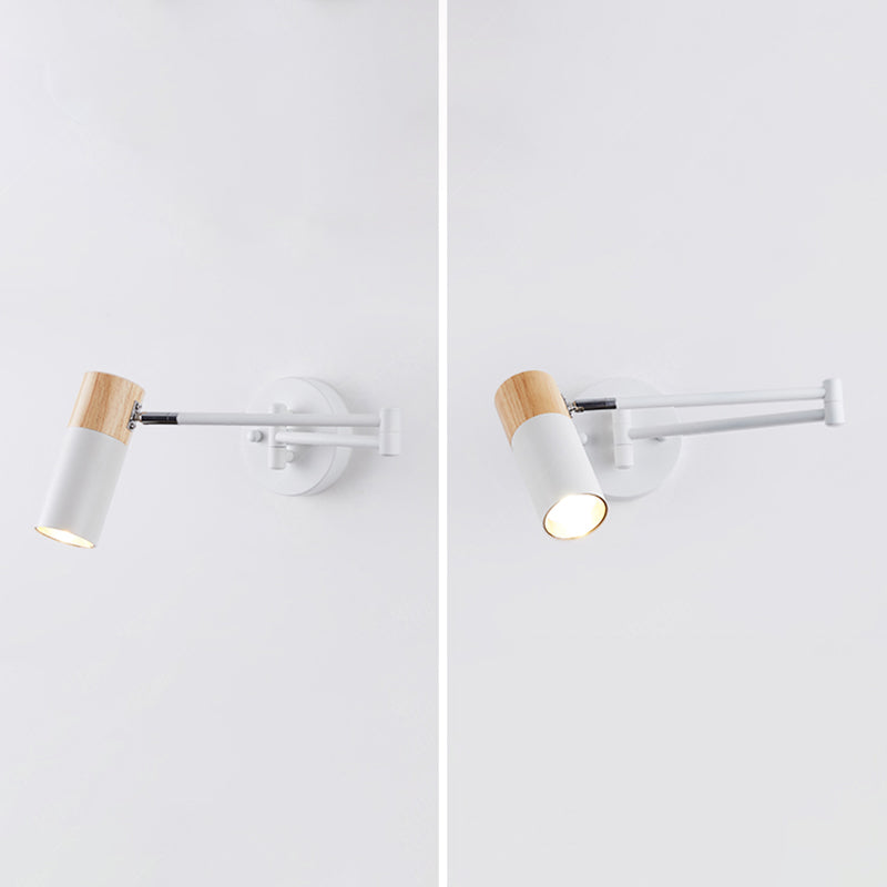 Modern Style Half Cylinder Shade Swing Arm Wall Lighting Metal 1 Light Sconce Lamp