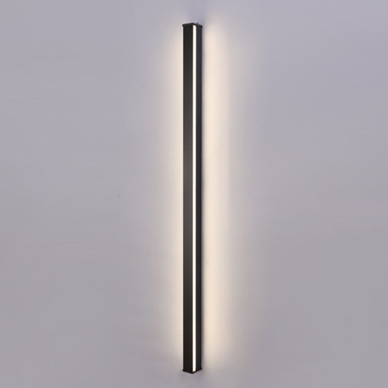 Moderne stijl lange strip schaduw muur sconce metaal 1 lichte blikken in zwart voor bed naast bed
