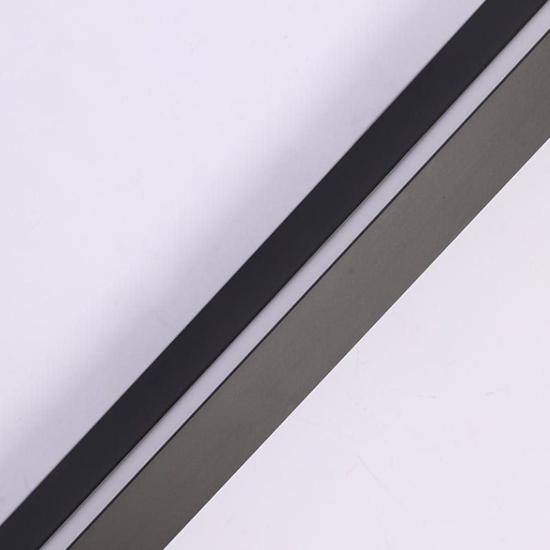 Modern Style Long Strip Shade Wall Sconce Metal 1 Light Sconces in Black for Bedside