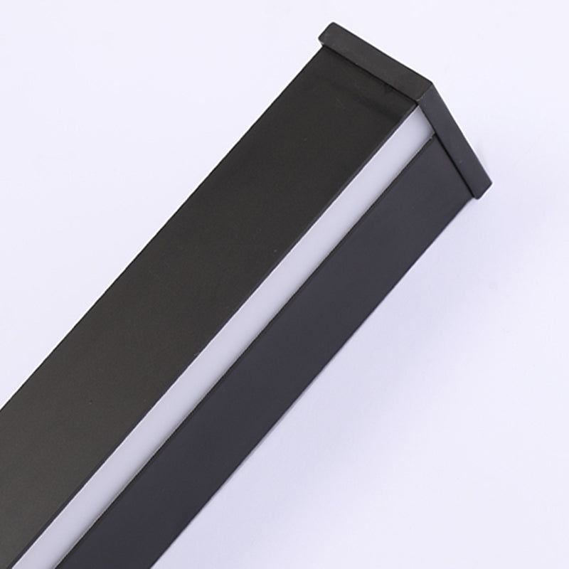 Modern Style Long Strip Shade Wall Sconce Metal 1 Light Sconces in Black for Bedside