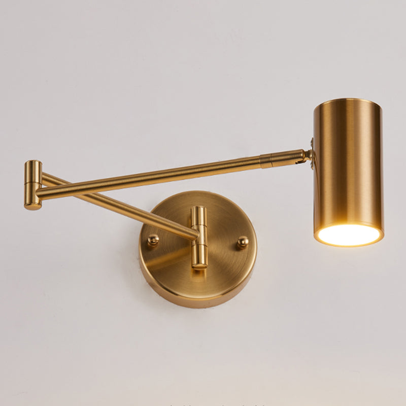 Electroplate Aluminium Adjustable Wall Lamp in Modern Luxury Style Iron Cylindrical Wall Light