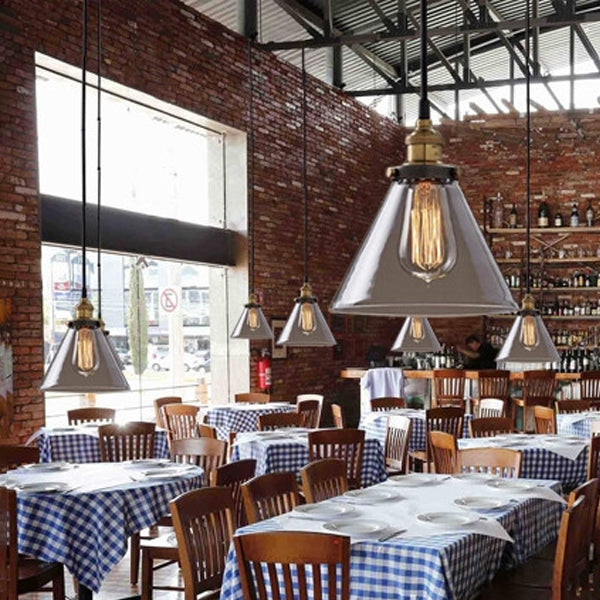 1-Licht-Glasanhängerlampe, industrielles, klares Glas Licht für Wohnzimmer