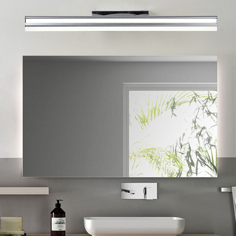Modern Style Linear Shade Wall Lighting Metal 1 Light Mirror Sconce Lamp